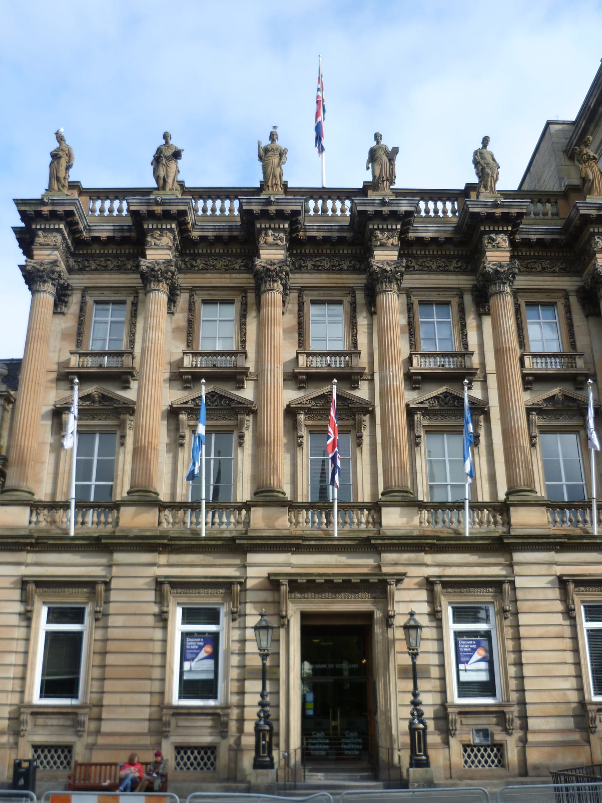 The columned facade of the former British Linen Bank on St Andrew Square, Edinburgh
